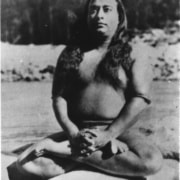 Paramhansa Yogananda in Lotus Pose on a Rock