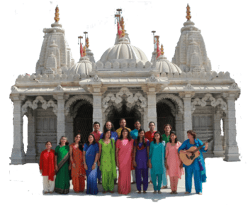 Ananda India Choir in front of Temple