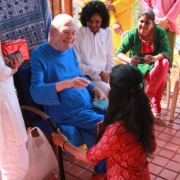 Swami Kriyananda with Shamini