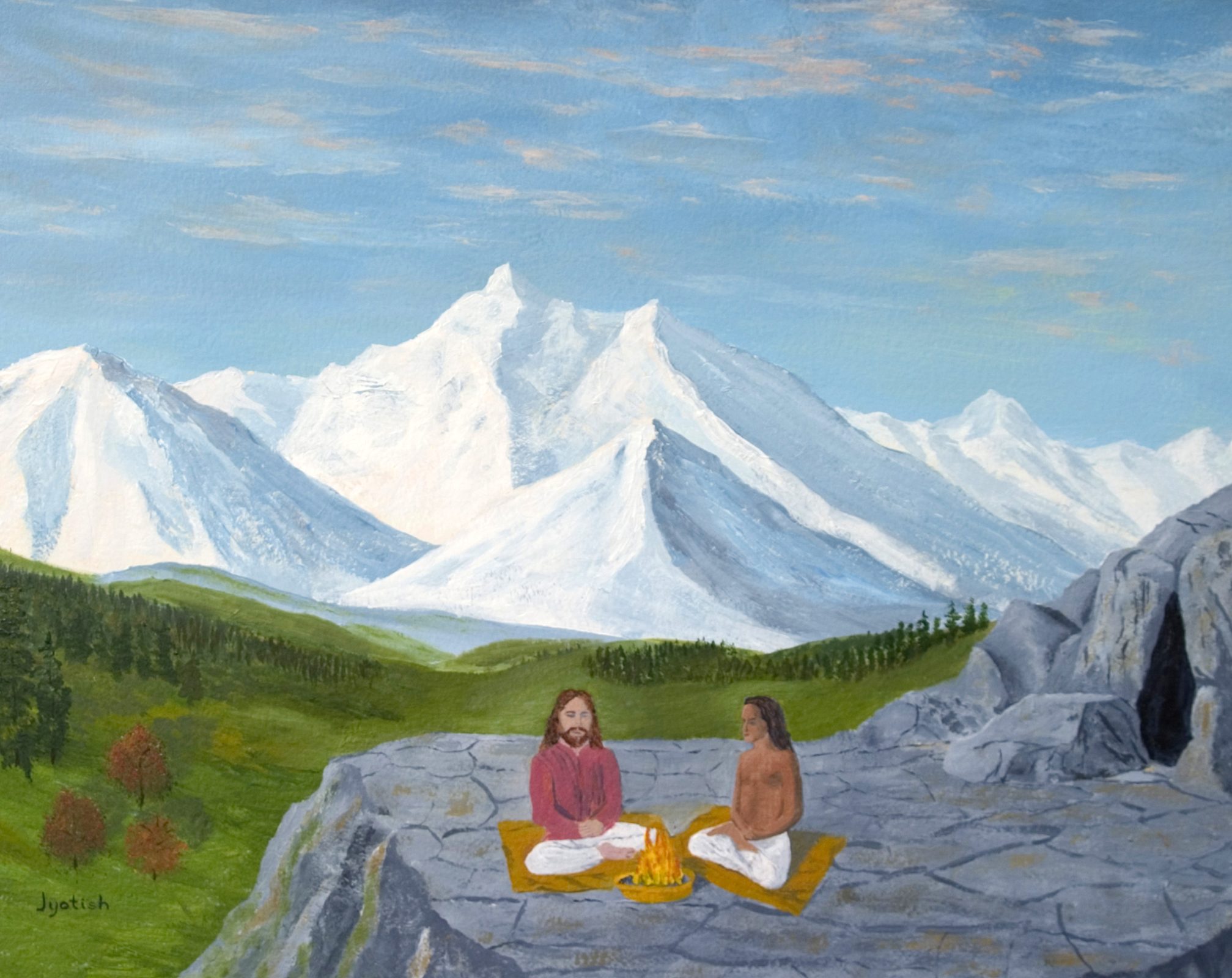 Painting Jesus and Babaji